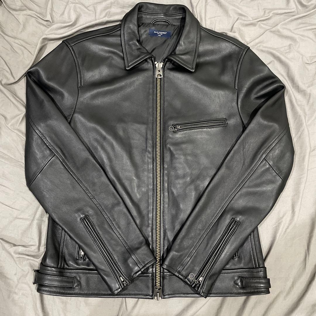 バックナンバー レザージャケット 羊革 ブラック シングルライダース