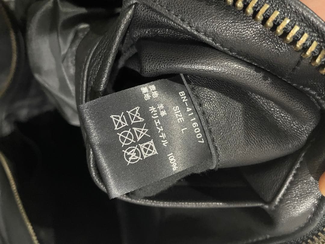 バックナンバー レザージャケット 羊革 ブラック シングルライダース