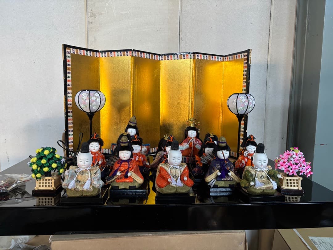 祐月作　木目込み人形　15人揃い