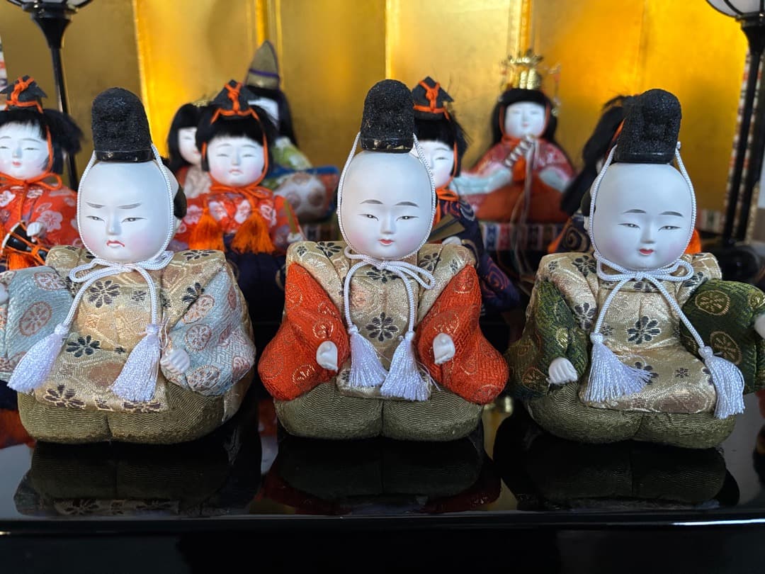 祐月作　木目込み人形　15人揃い