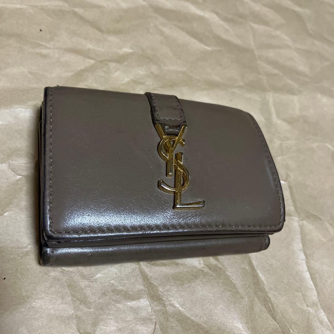 専用サンローラン　タイニーウォレット　ベージュ　トープ SAINT LAURENT - YSLサンローラン タイニー ウォレット トープ