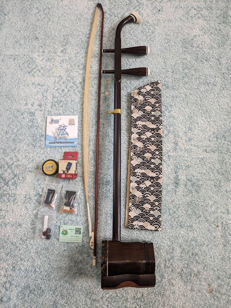 中古二胡　高級明晴老紅木　最上級大鱗10マス　蘇州科韻楽器