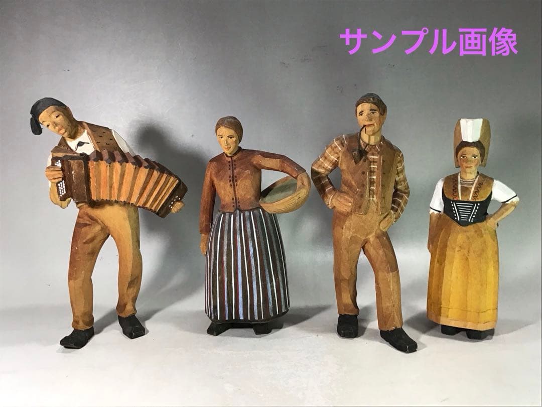 ビンテージ ハンスハグラー アコーディオン奏者 木彫り 人形 スイス