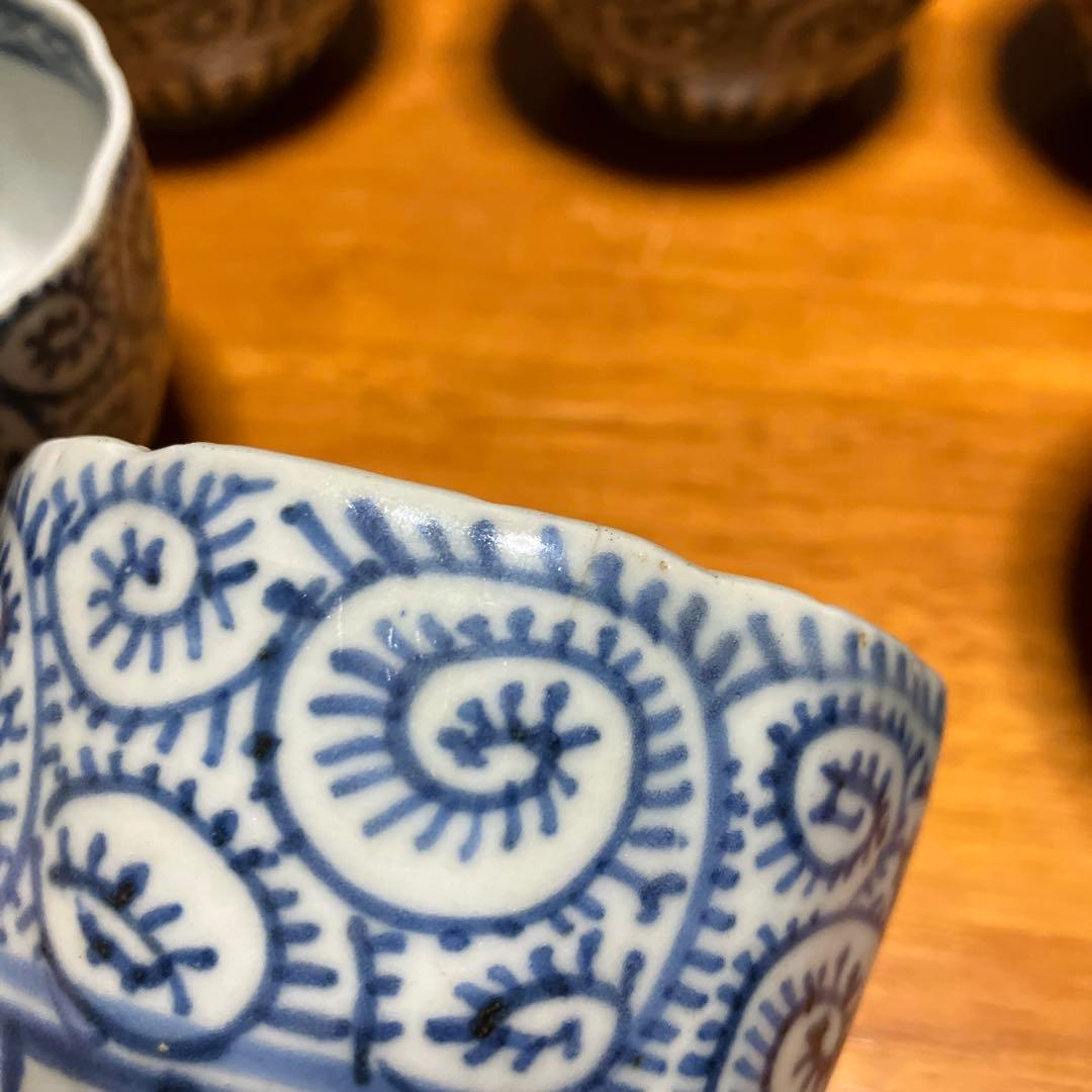 蛸唐草模様　蕎麦猪口　骨董品　アンティーク