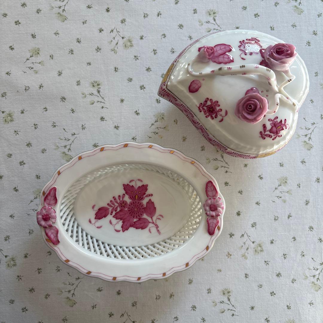 HEREND ヘレンド花柄 菓子入れ セット