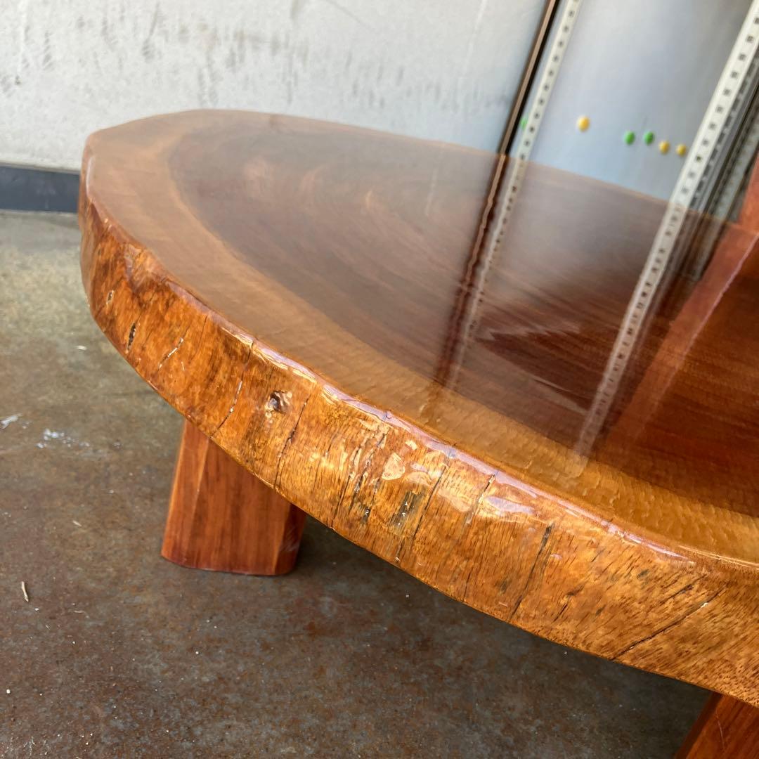 昭和レトロ 銘木 欅材 一枚板 大型座卓 卓 センターテーブル サイド