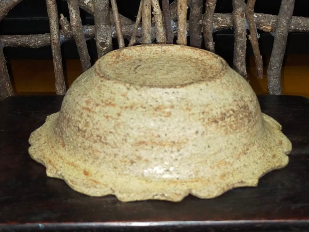 ♥時代 黄瀬戸 鉢 木箱付き 美濃焼 骨董 古玩