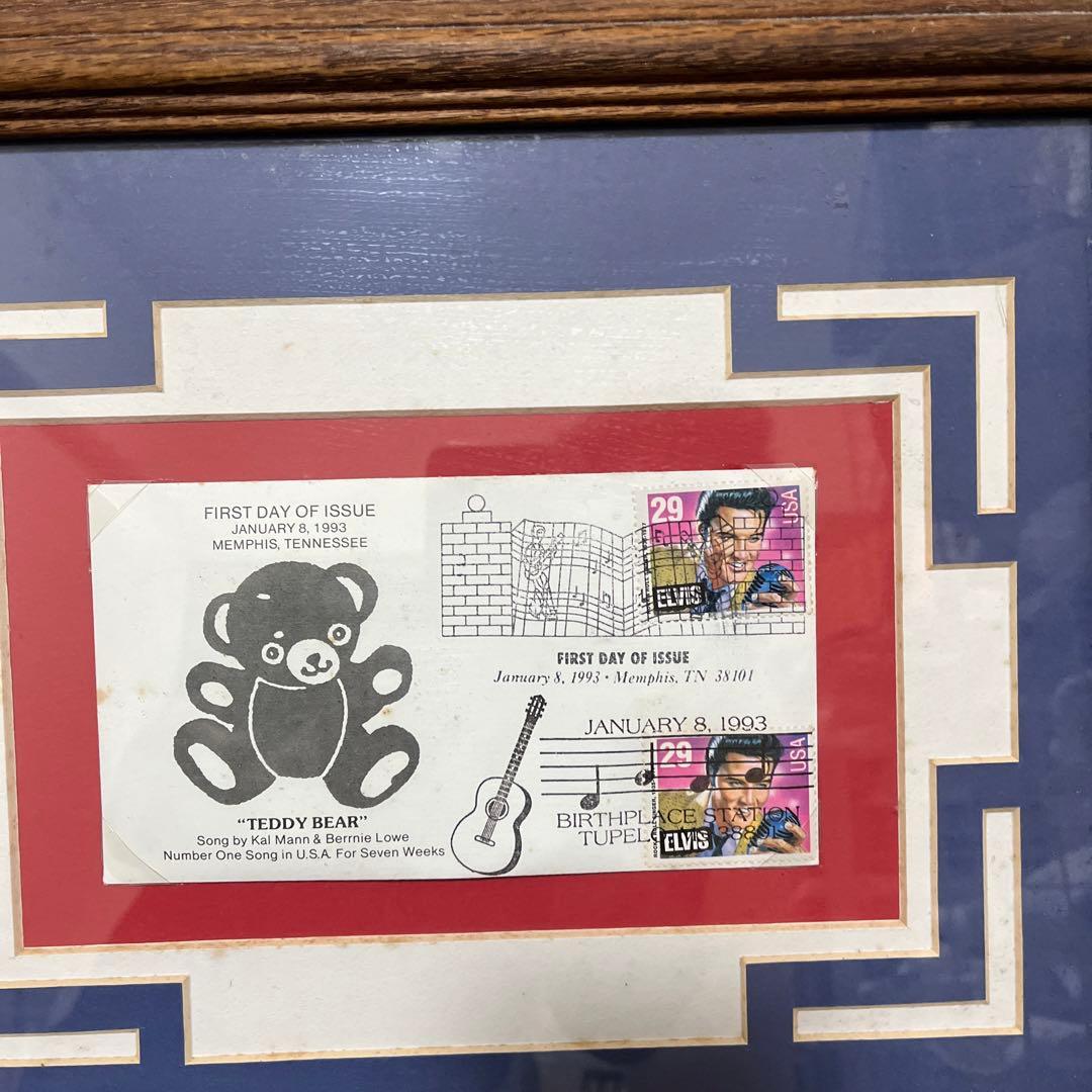 ヴィンテージ ロックンロール リズム&ブルース プレスリー テディベア 額装