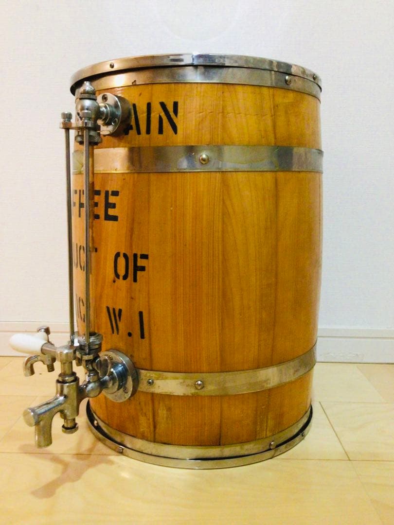 業務用 アンティーク 氷冷式アイスコーヒーサーバー 木樽型 店舗什器