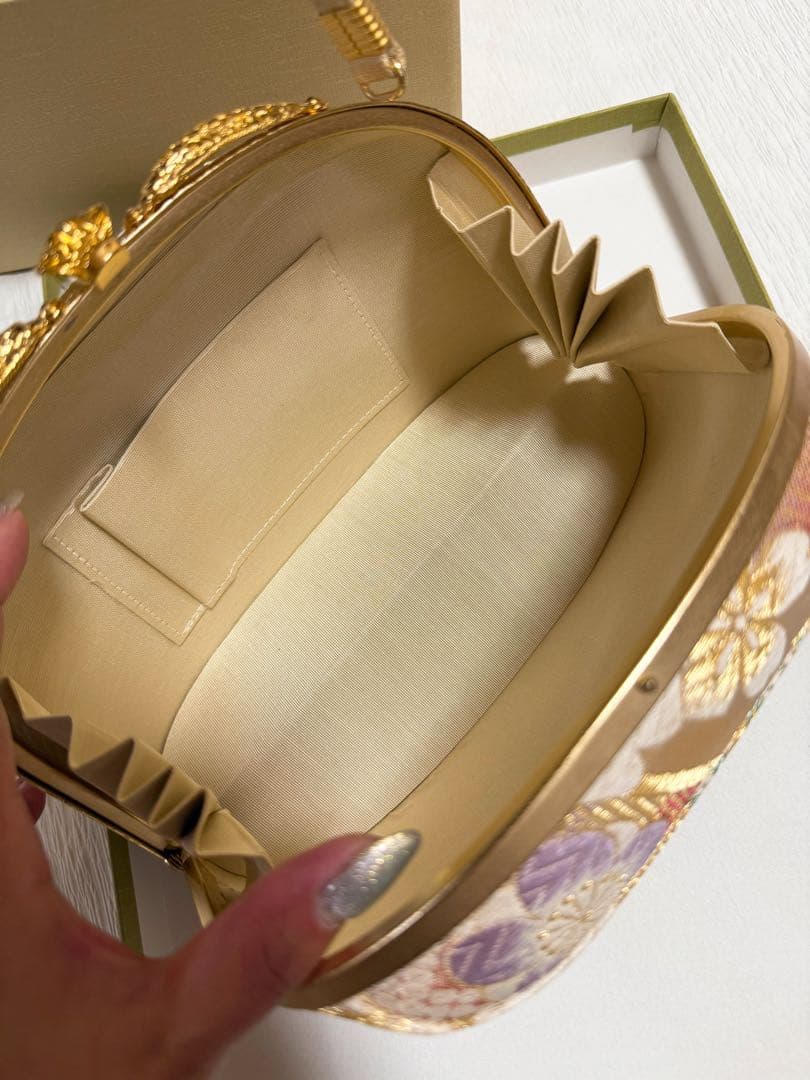 No.5 成人式草履バッグセット　振袖用　西陣織