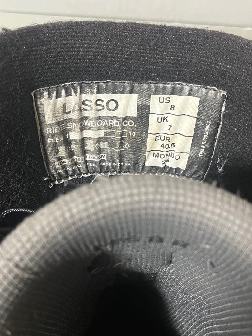 RIDE LASSO 26 スノーボードブーツ 黒 ワイヤー新品交換済 予備付き