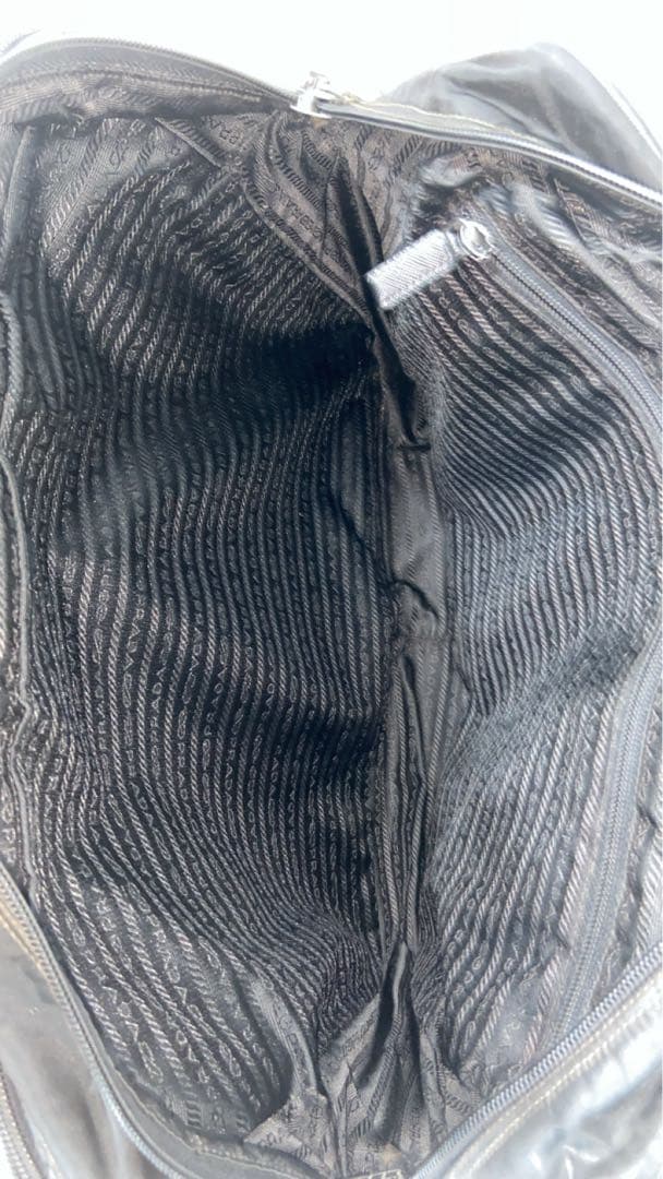 PRADA ビジネスバッグ　三角ロゴプレート　ナイロン　レザー　ブラック