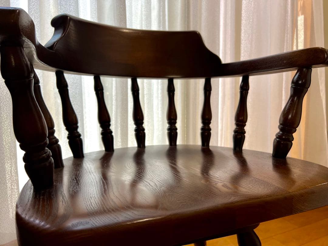 飛騨産業】回転式　高級木製アームチェア