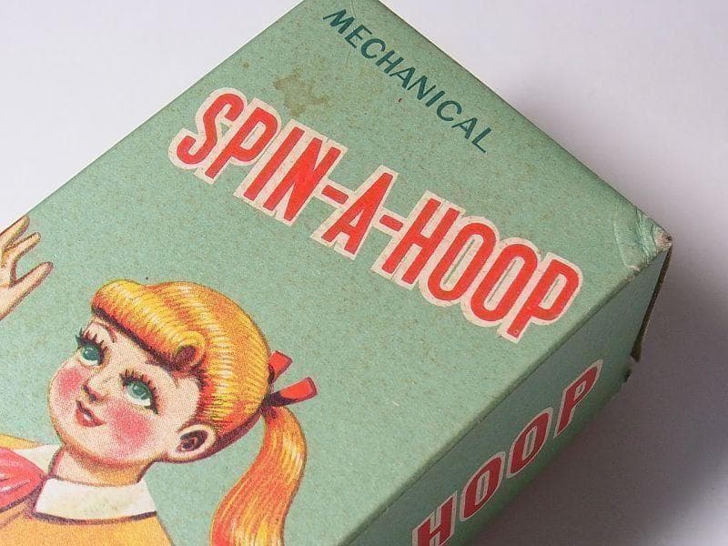 美品】フラフープガール 1950年代 箱付き ゼンマイ ブリキ (検)ソフビ