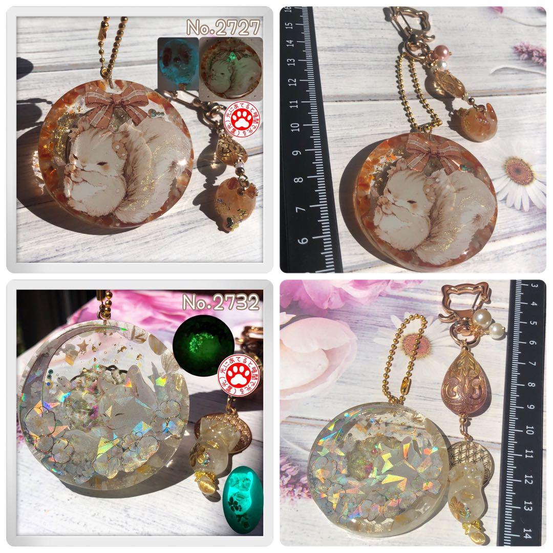 9/10、9点☆猫 キーホルダー 天然石 レジン まとめ売り