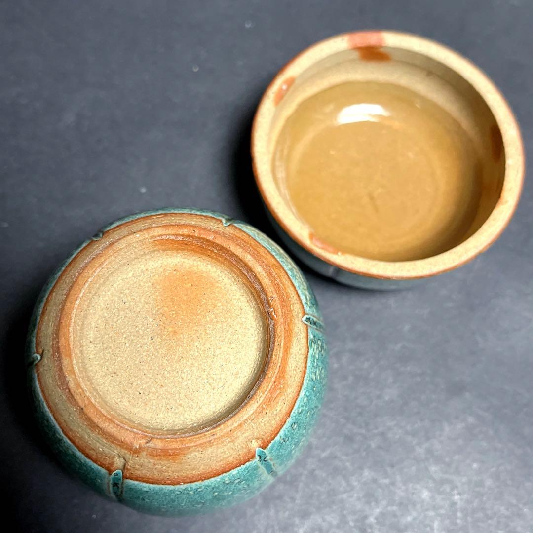 牛ノ戸焼 緑釉盒子 蓋物 鳥取民藝 緑釉茶入 - メルカリ