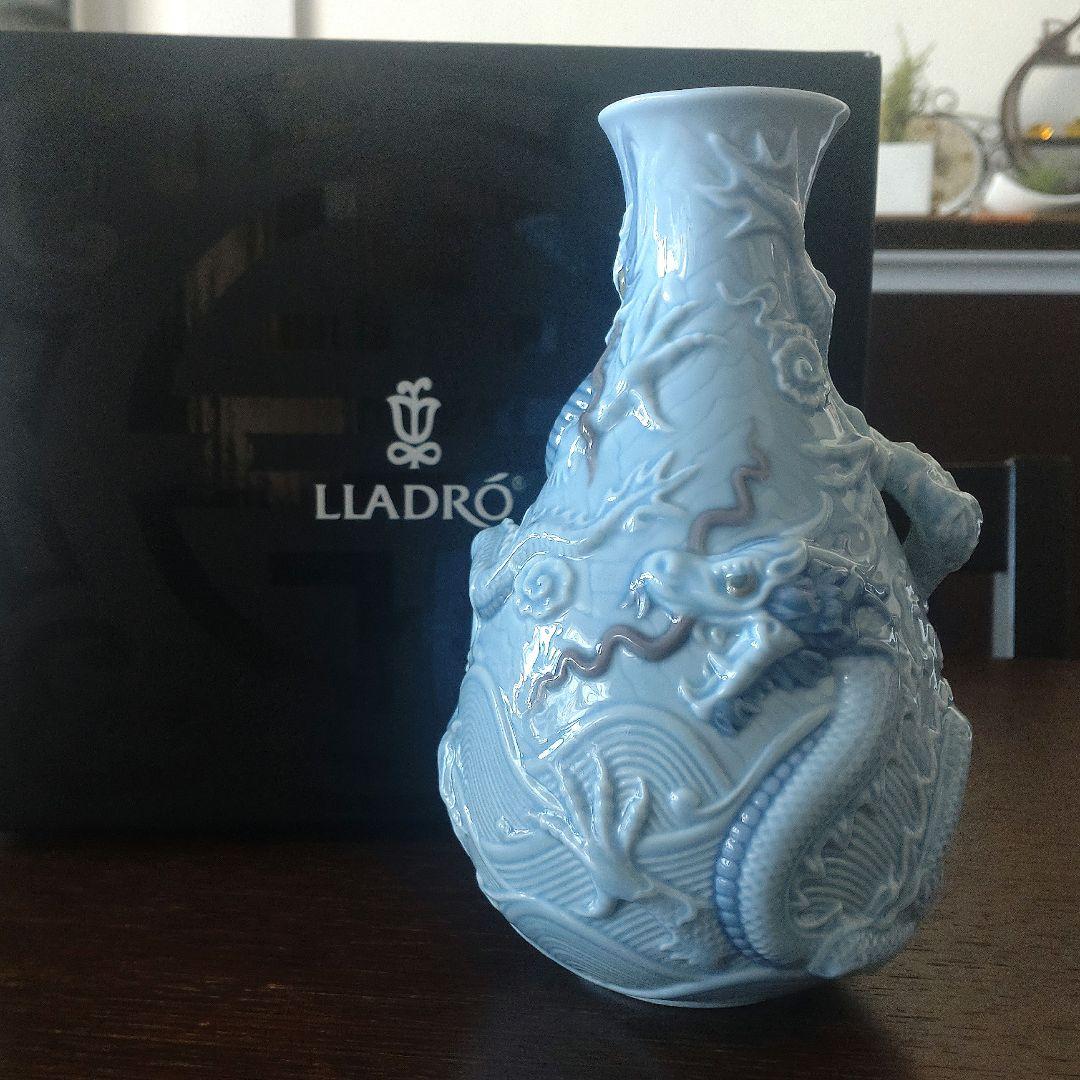 LLADRO】リヤドロ ドラゴンベース 龍 花瓶 壺 置物 オブジェ