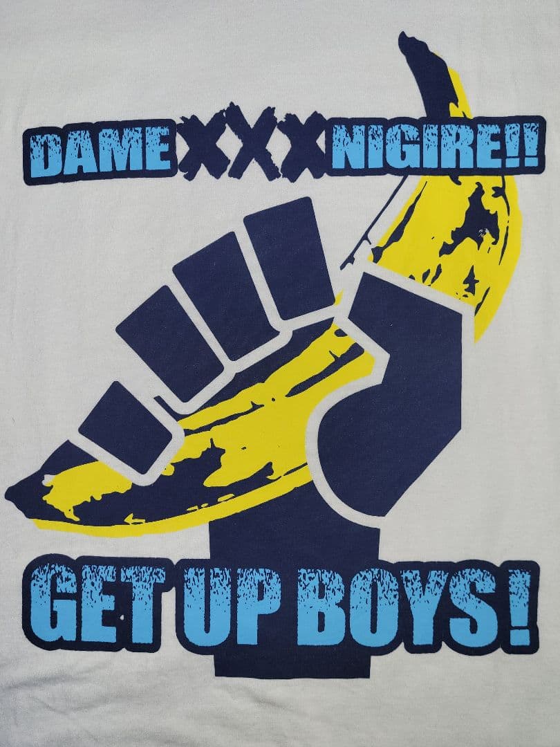 マキシマムザホルモン　メタルポーズＴシャツ(白x青) (黒)　L