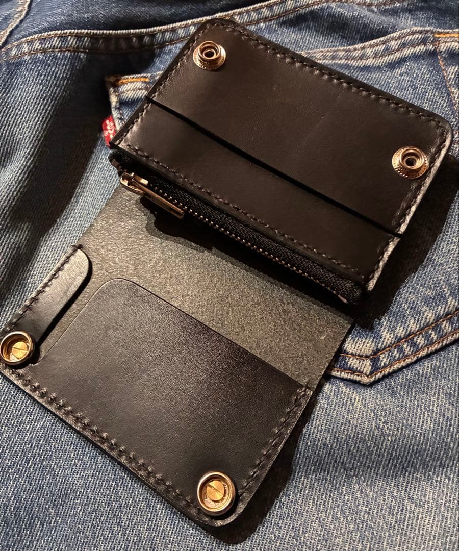 トラッカーウォレット　ショートサイズ　シルバー925アポロコンチョカスタム