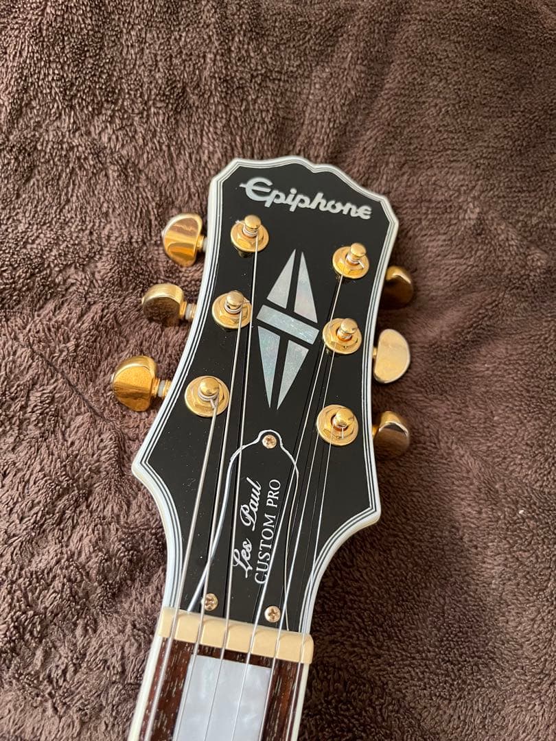 【調整済】epiphone Lespaul Custom pro white