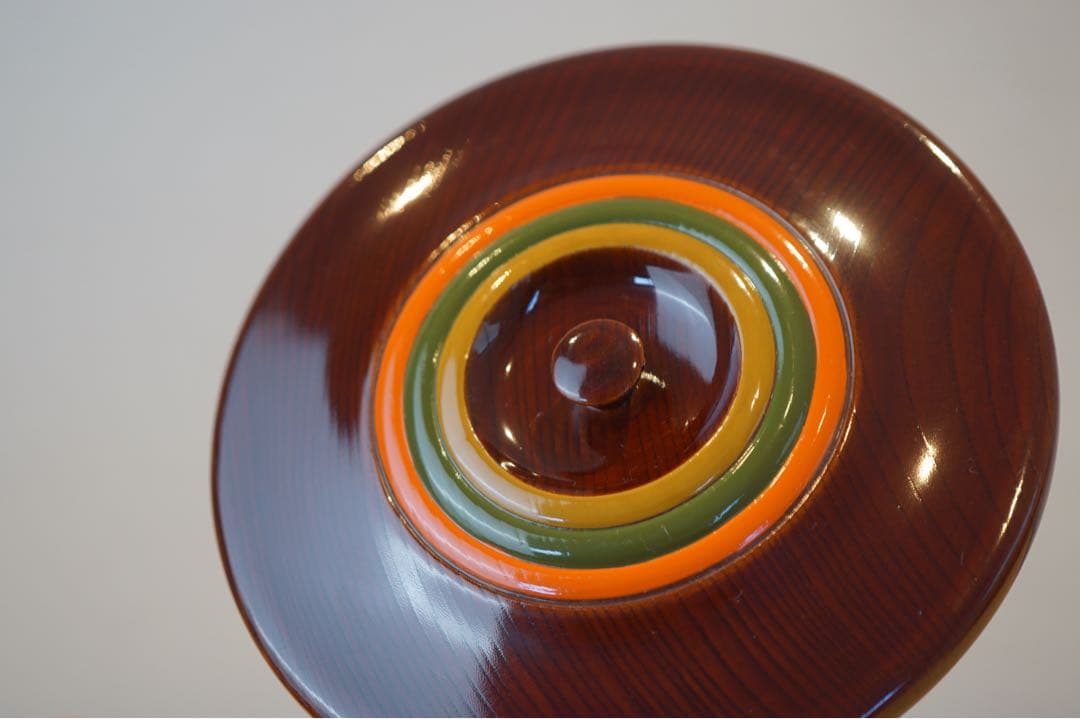 溜塗内黒 独楽形 蓋物椀 2客/ 木製漆器 茶懐石