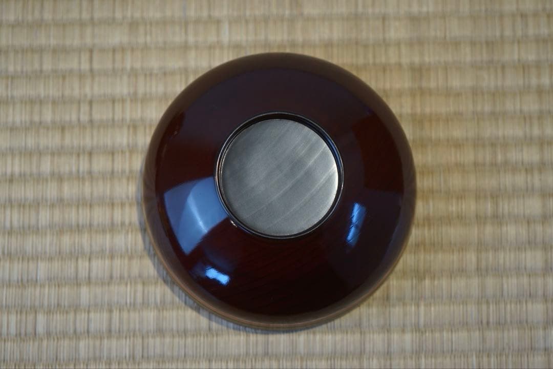 溜塗内黒 独楽形 蓋物椀 2客/ 木製漆器 茶懐石