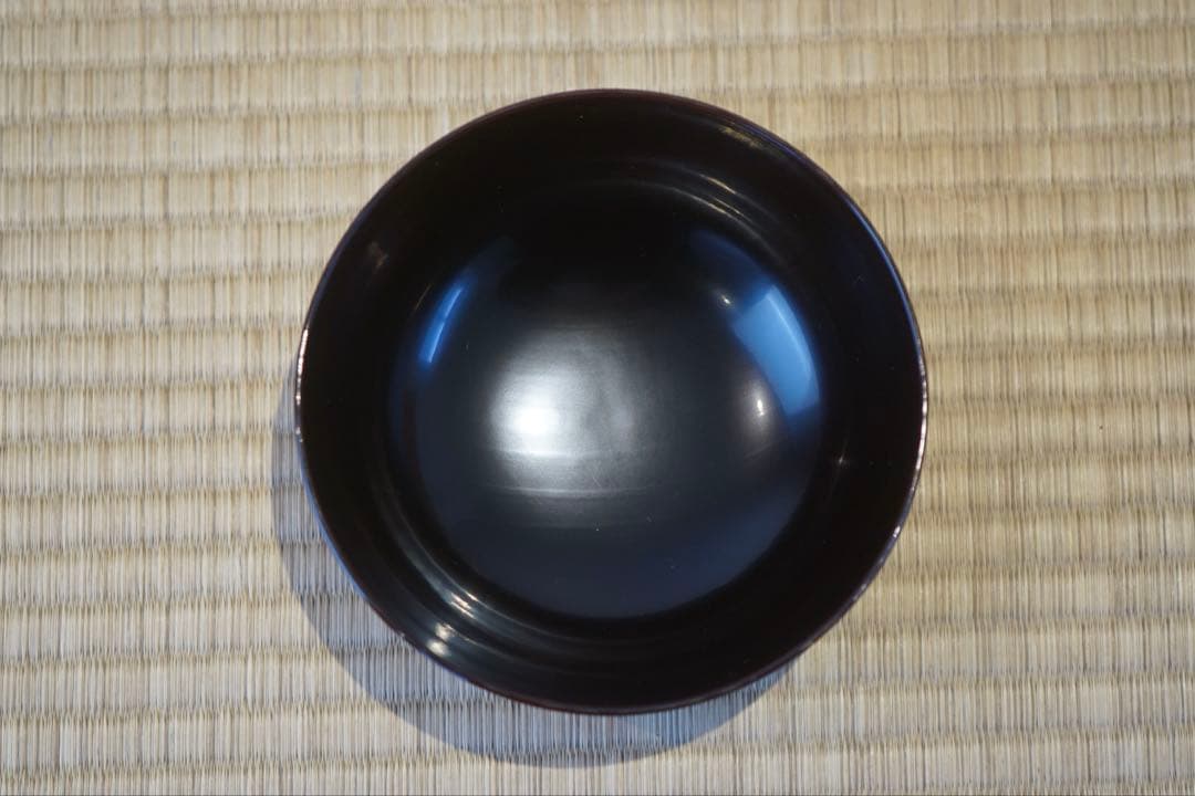 溜塗内黒 独楽形 蓋物椀 2客/ 木製漆器 茶懐石