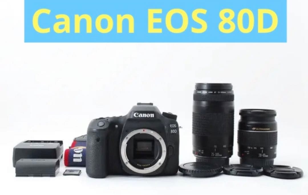 一眼レフカメラ/Canon EOS80D/標準&望遠ダブルレンズセット
