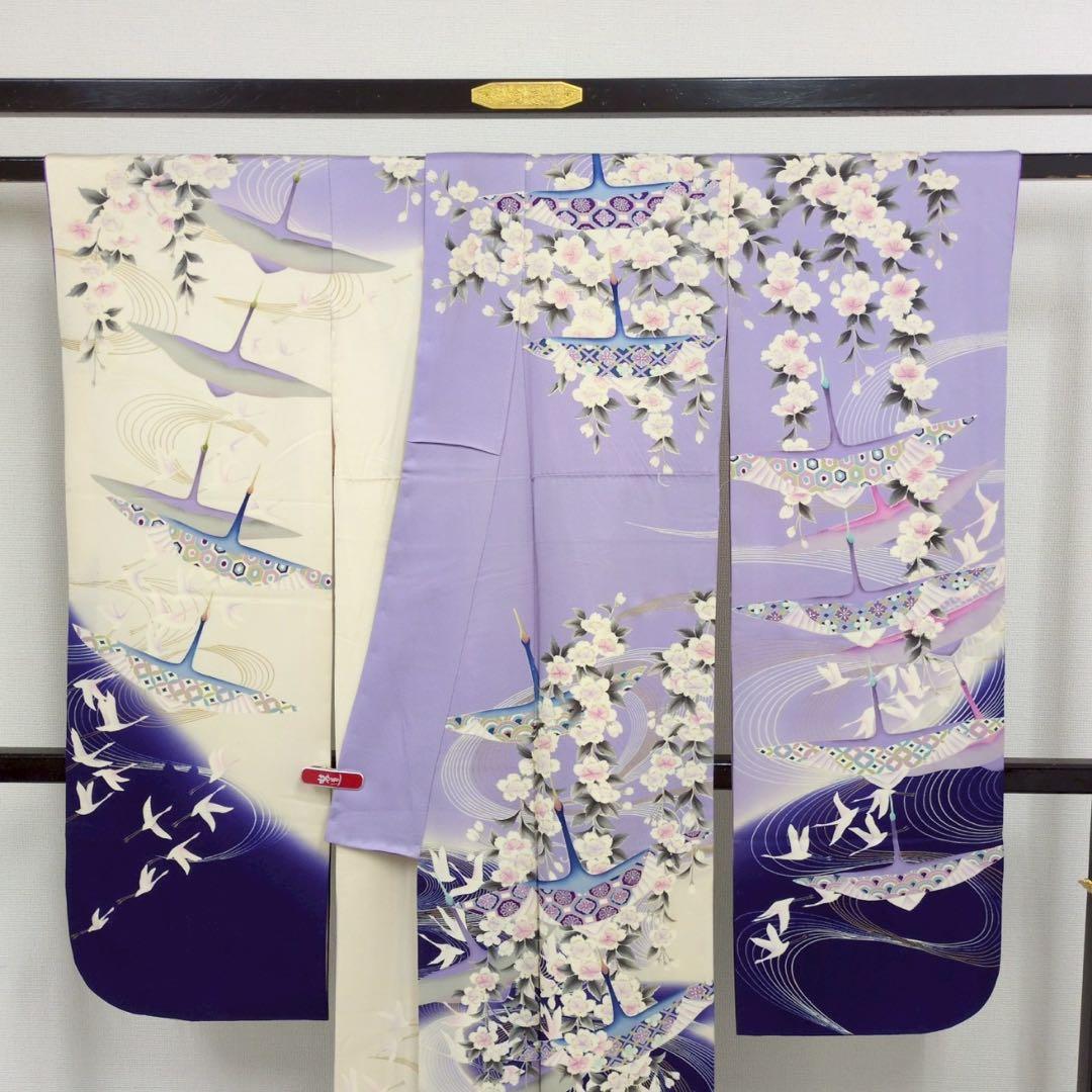 振袖 羽ばたく鳥 華やか 素敵なデザイン 着物 正絹 T-8355 振袖