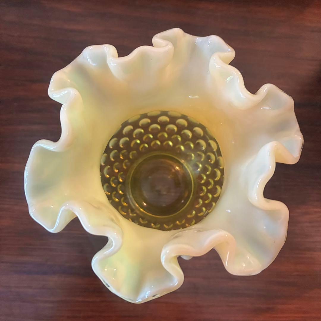 希少品！50´s〜オールドフェントン ヴァセリンFenton ウランガラス花瓶