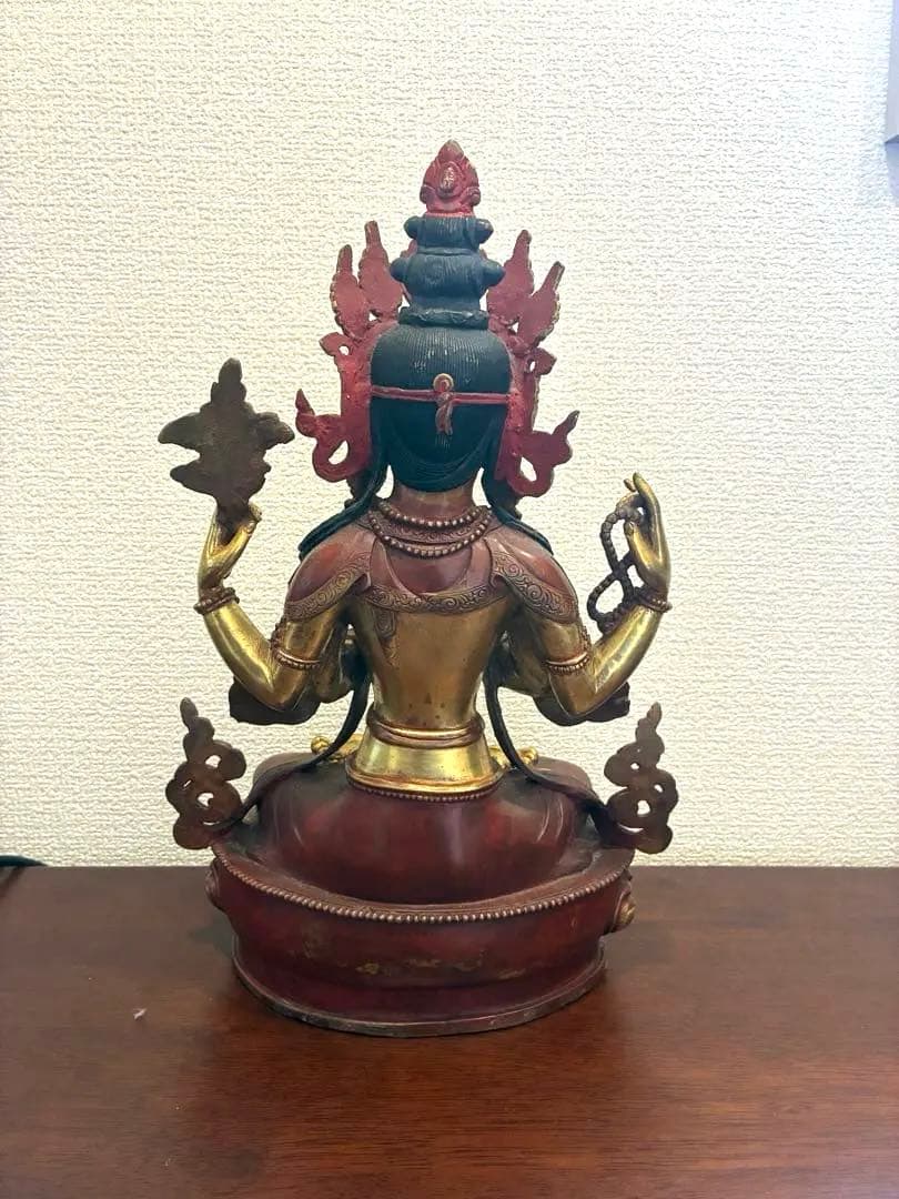 チベット ネパール 四臂観音菩薩 仏像 金銅仏の通販はau PAY