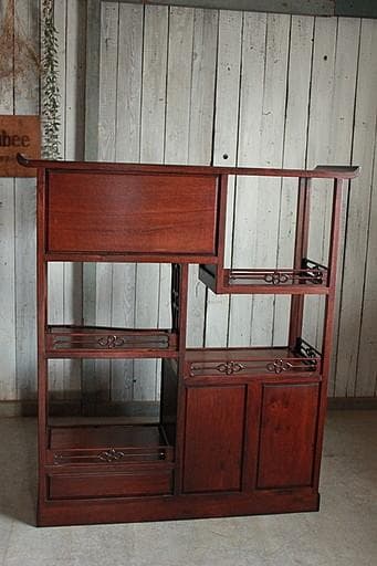 A*A様 唐木 紫檀無垢材 飾り棚 茶棚 茶箪笥 螺鈿 古家具 古民家