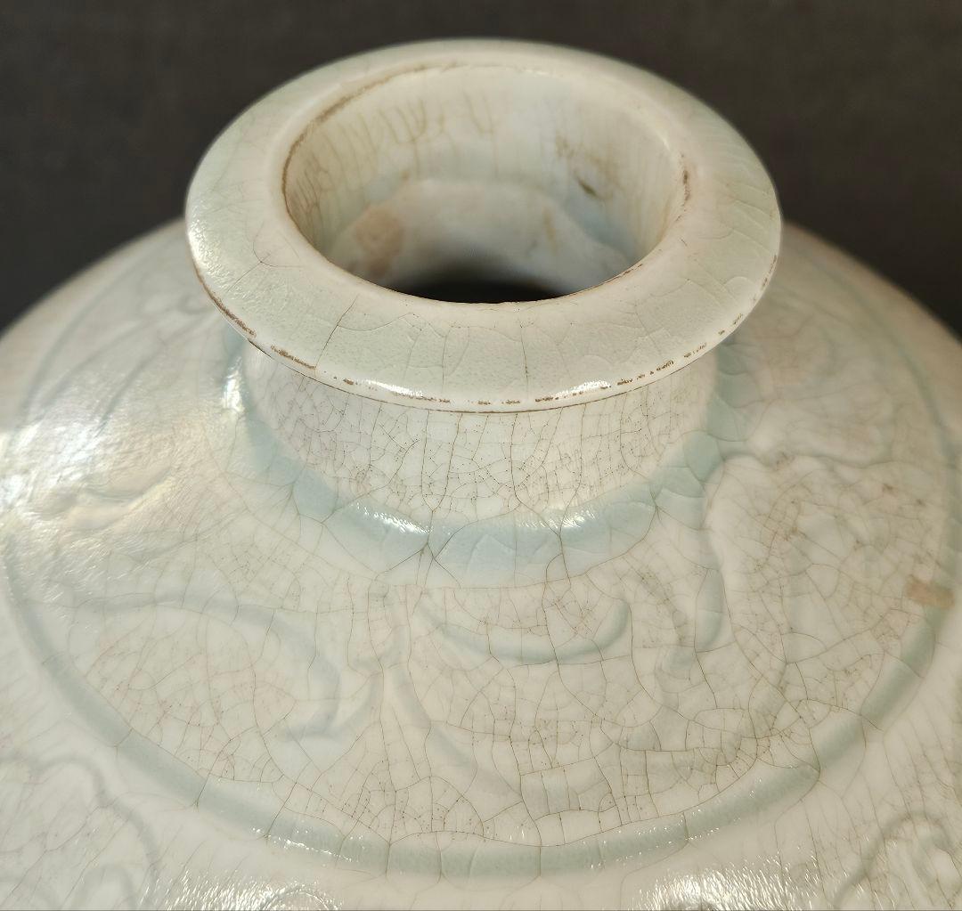 中国古美術 中国古陶磁器 古玩 青白磁 影青 彫花文 瓶 罐