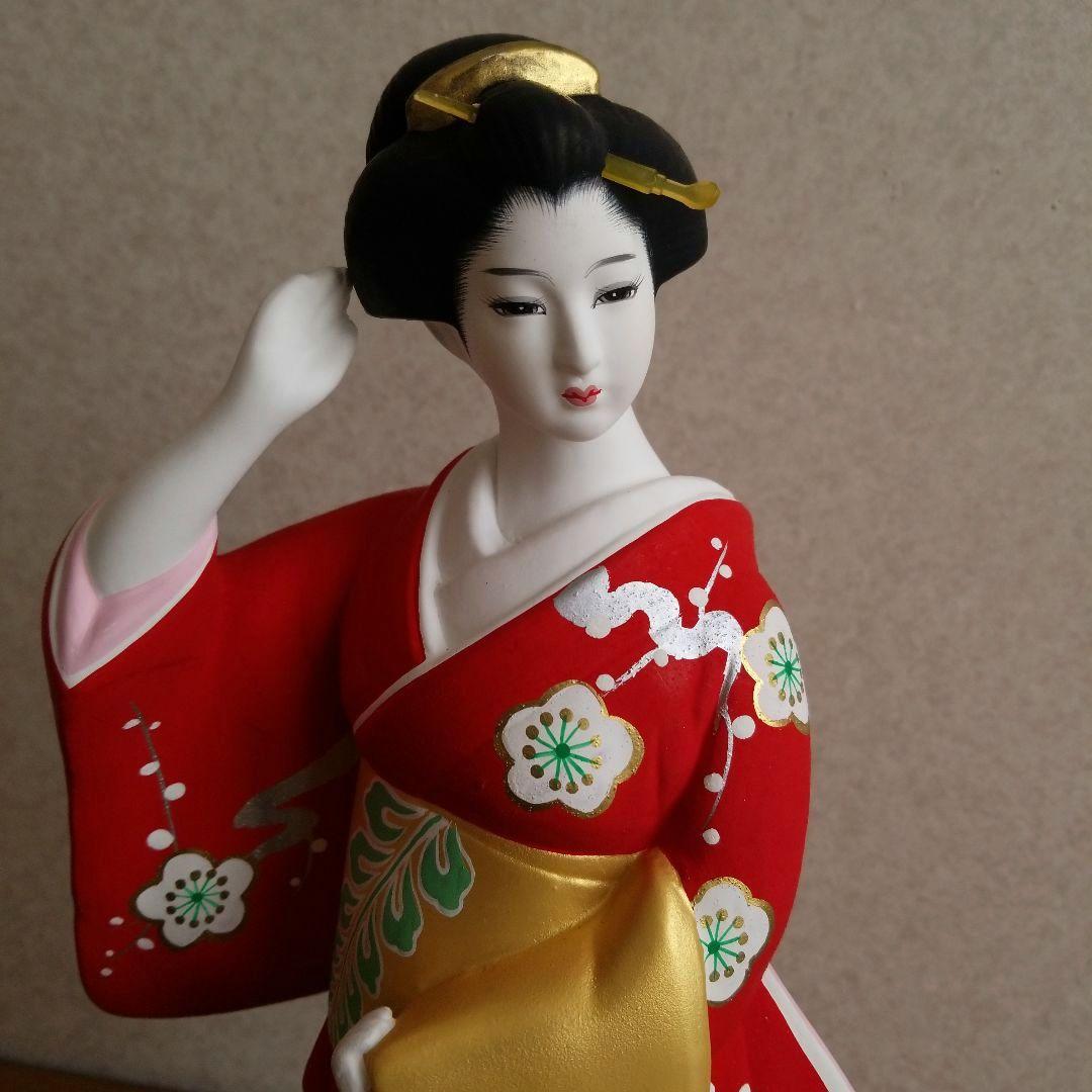 日本人形】 ◇ 博多人形 ◇ 白梅 赤着物 金帯 - メルカリ