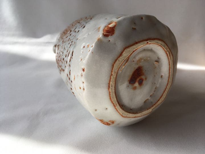 志野焼　美濃　仙山窯　安藤日出武　花瓶　花入　共箱　未使用品