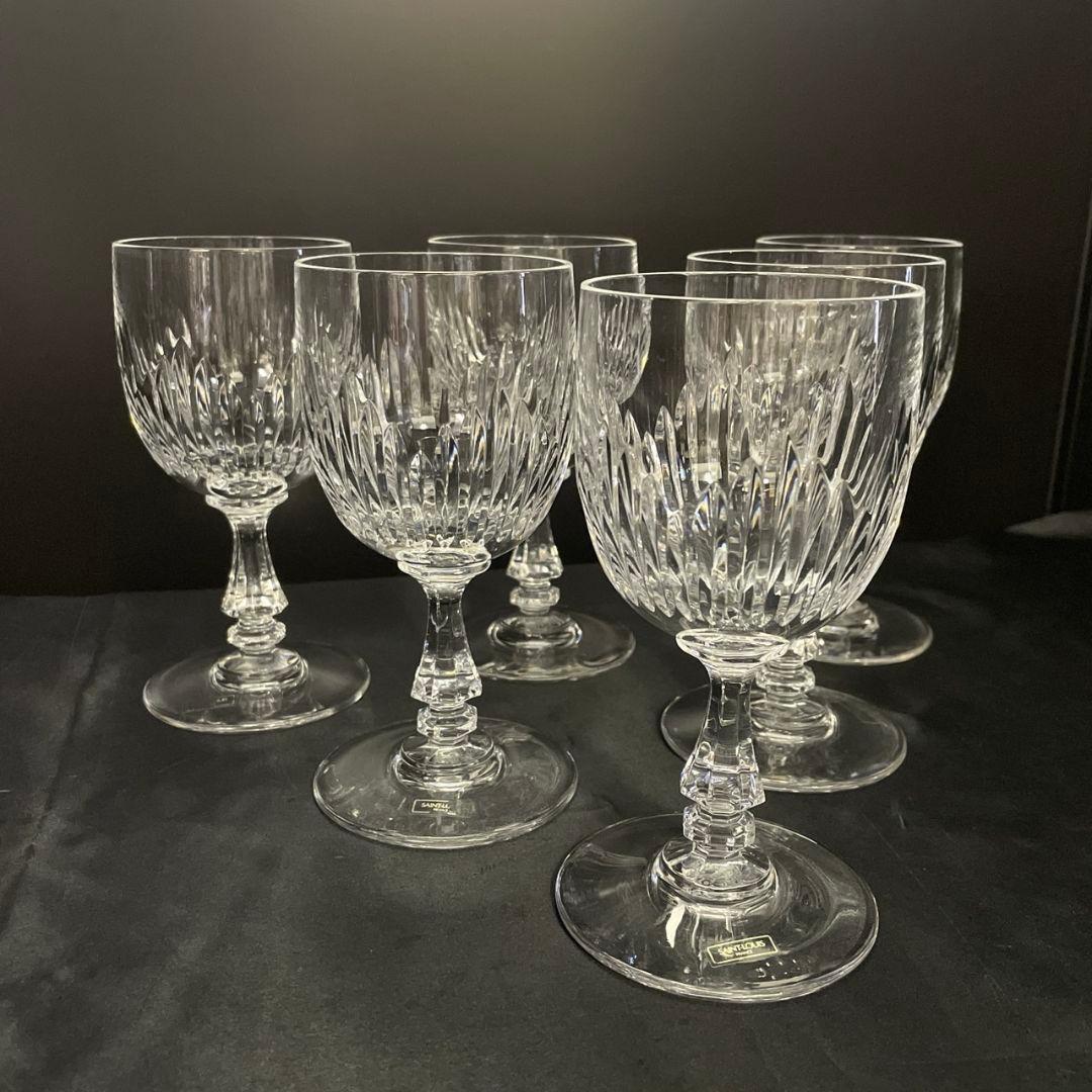 SAINT LOUIS クリスタルガラス ゴブレット 6個セット