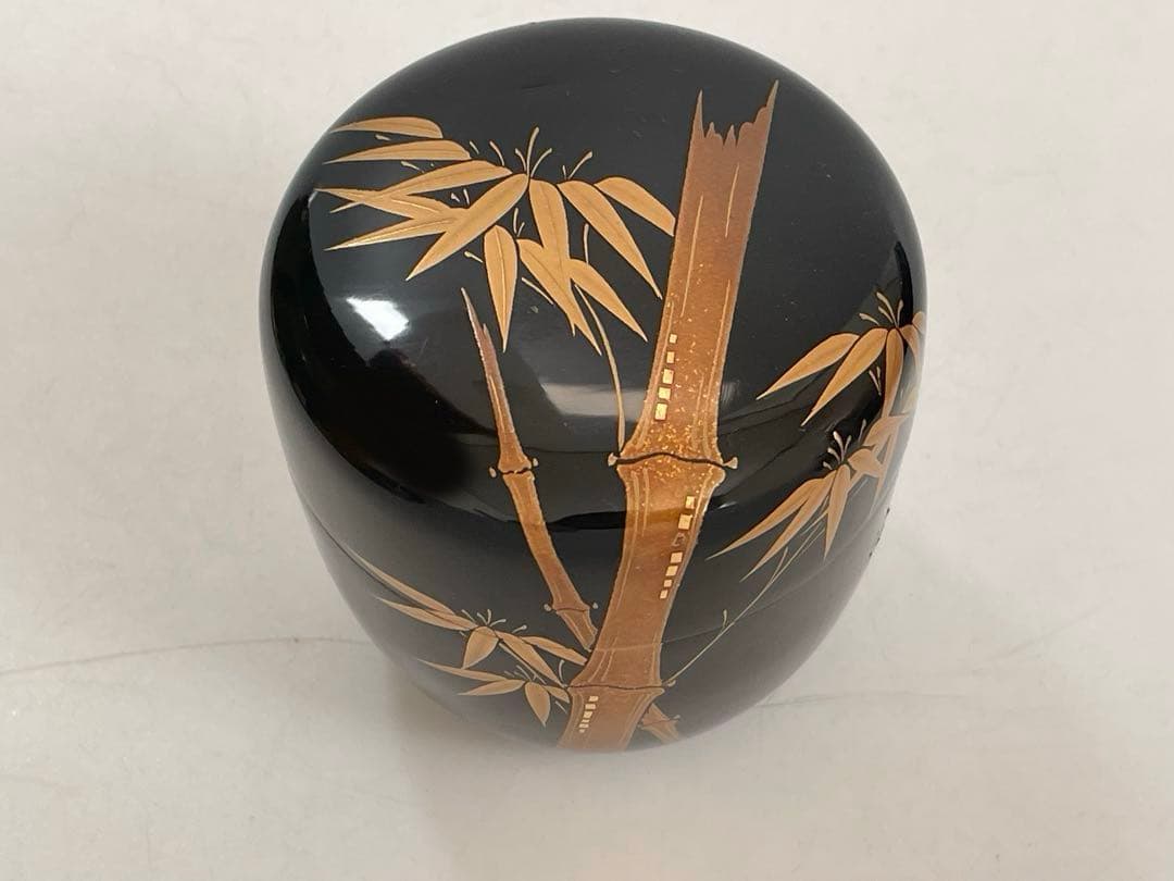 漆芸家 田中勝月 棗 竹蒔絵 棗 茶入 共箱 茶道具