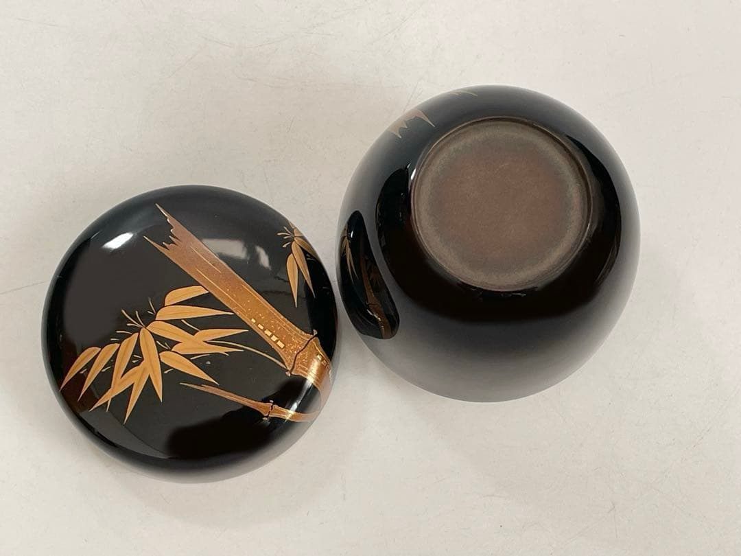 漆芸家 田中勝月 棗 竹蒔絵 棗 茶入 共箱 茶道具