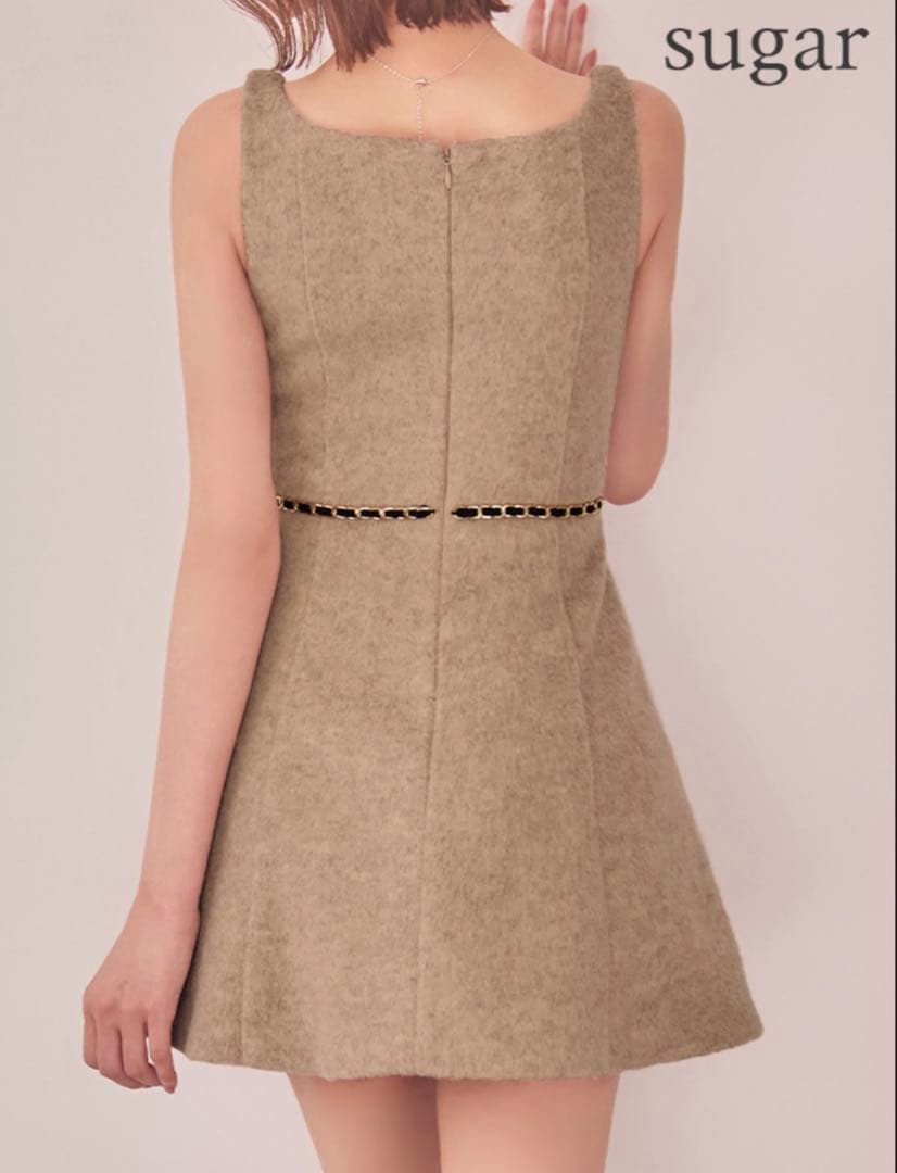 ROBE de FLEURS ベージュ Aラインドレス