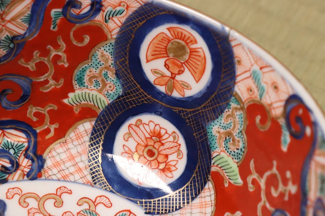 古伊万里 冨貴長春 色絵鉢 二客 福良雀 草花 唐草 錦手 中鉢【MA479