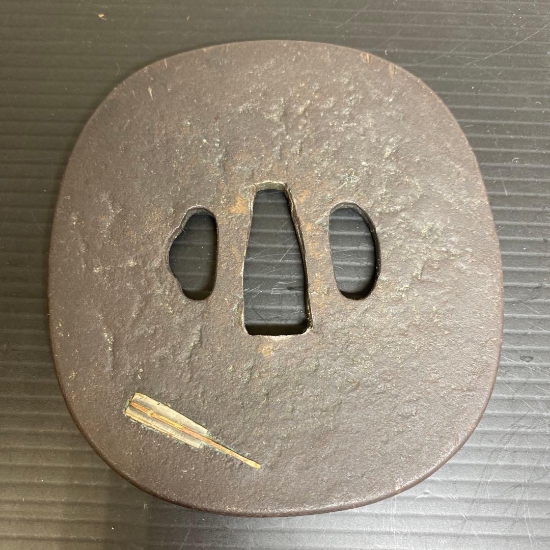 江戸時代　宗吉銘　金象嵌　大鍔　204g 東さ7-1012☆2F