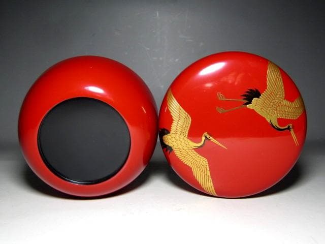 土日限定価格＞中村宗哲 波鶴蒔絵 平棗 裏千家十五代