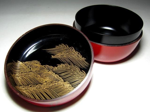 千家十職 塗師 中村宗哲 波鶴蒔絵 平棗 裏千家十五