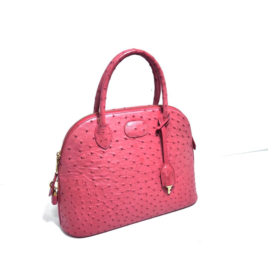 【美品】KWANPEN クワンペン/オーストリッチ/ゴールド金具/ハンドバッグ