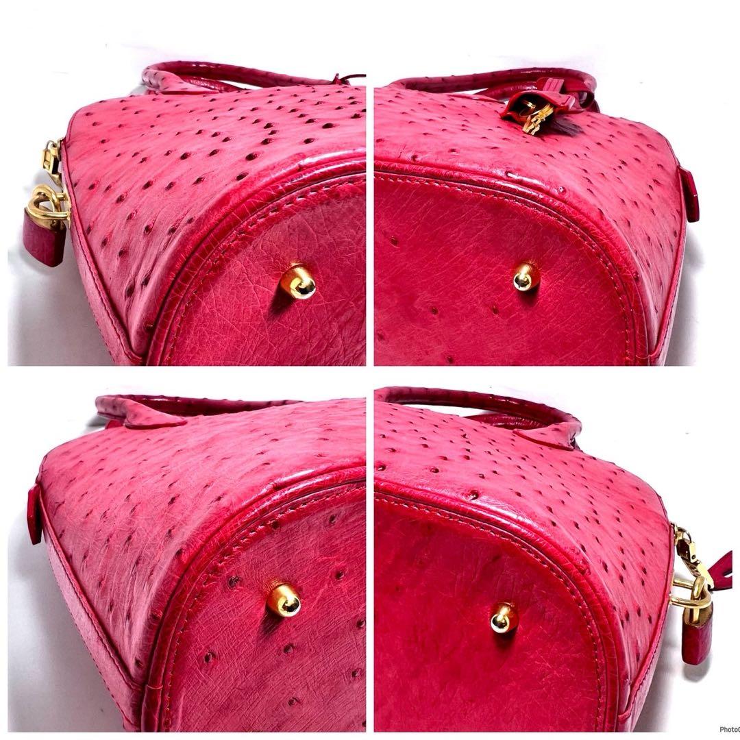 【美品】KWANPEN クワンペン/オーストリッチ/ゴールド金具/ハンドバッグ