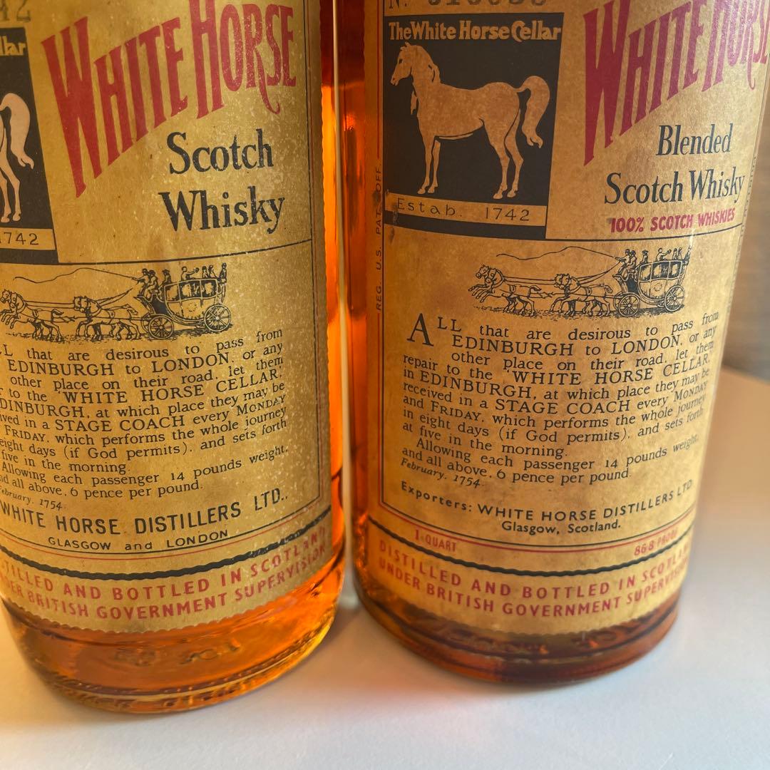 ホワイトホース 1960年代 馬車 4頭 左馬 760ml 946ml 2本組