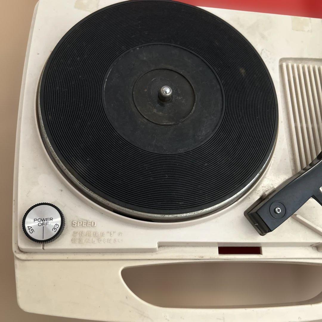 ナショナル ポータブルレコードプレーヤーSF-321 レッド※50Hz ジャンク