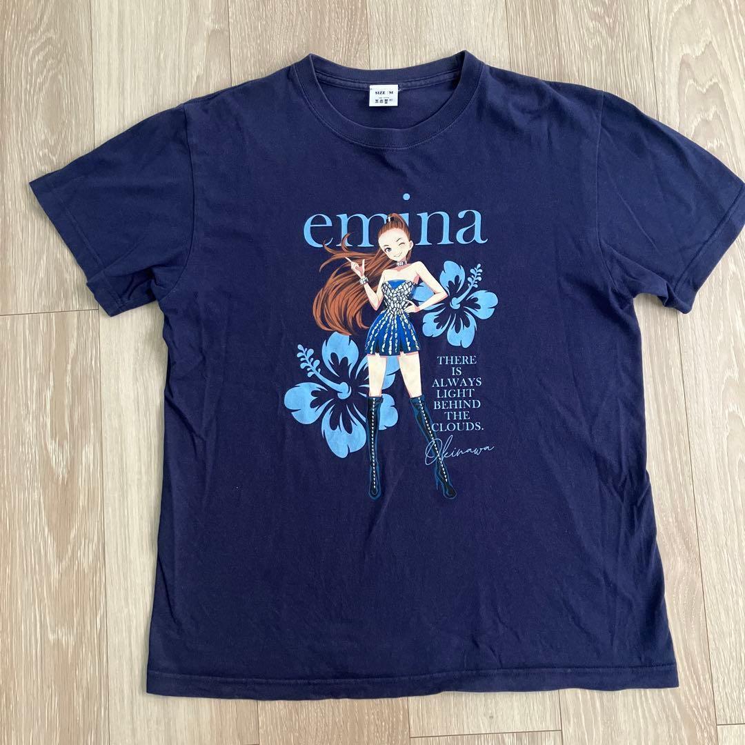emina 安室奈美恵 Tシャツ Mサイズ ネイビー 100%コットン - メルカリ
