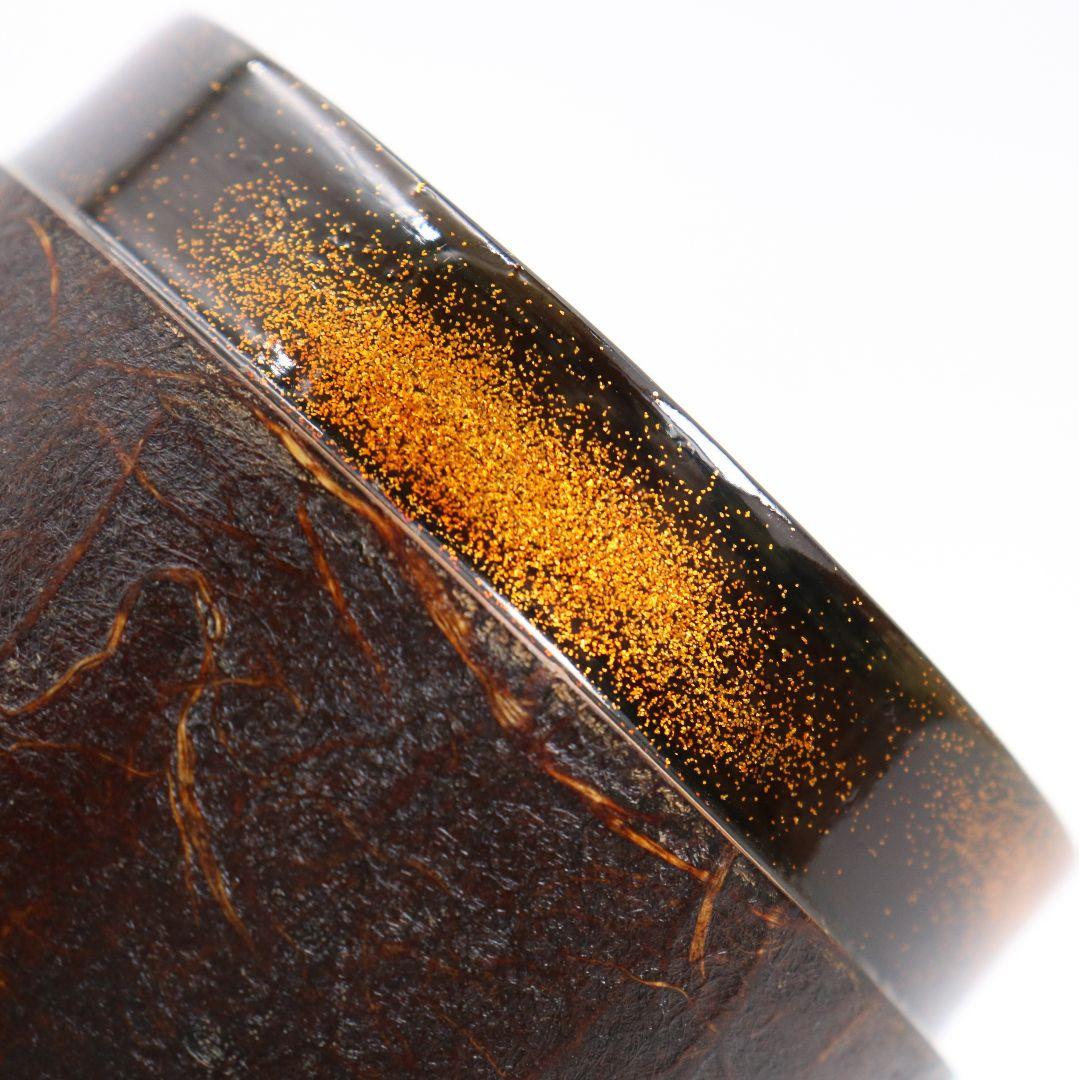 浜崎貞鳳作 水仙蒔絵 棗 金梨子地 茶道具 共箱 rM785 N4