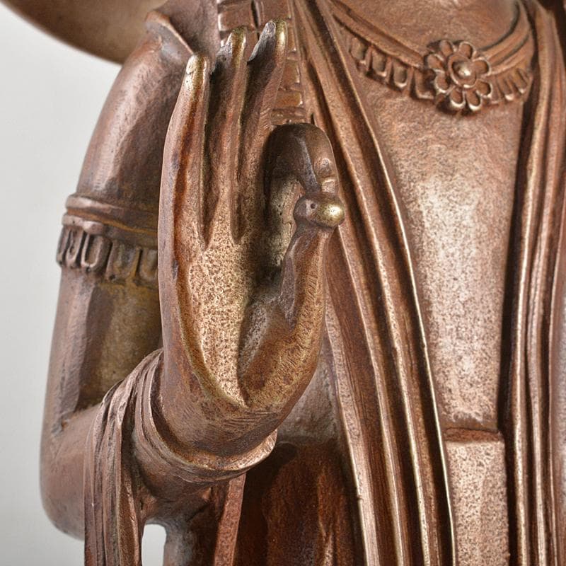 文化勲章受章　彫塑家　澤田政廣作　ブロンズ　聖観音菩薩像　F　R7123B